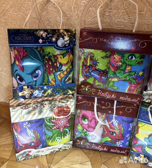 Новогодний подарочный набор полотенец дракон