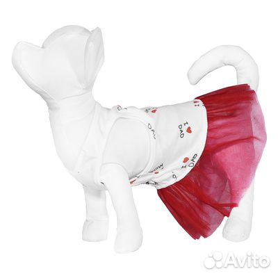 Yami-Yami одежда Платье для собаки с красной юбкой