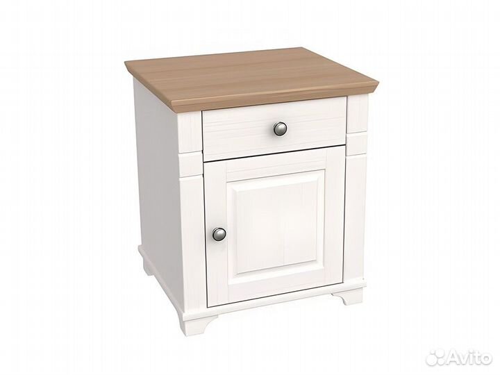 Тумба прикроватная бейли, Белый воск + антик