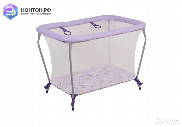 Манеж Фея Классика принт Милые оленята / сиреневый