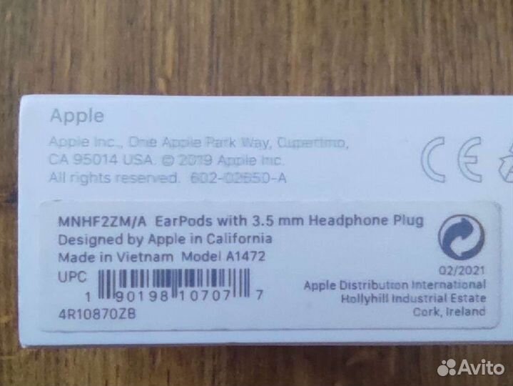 Наушники Apple earpods 3.5mm