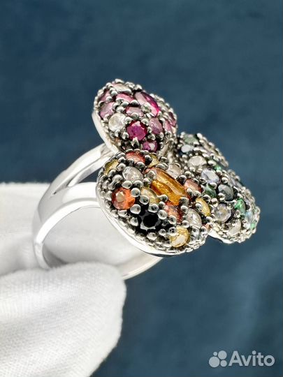 Золотое кольцо с самоцветами Bohemme 11.06 гр