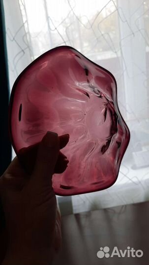 Ваза конфетница фруктовница цветное стекло