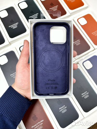 Чехол на iPhone 14 Pro Max (Кожаный) Фиолетовый