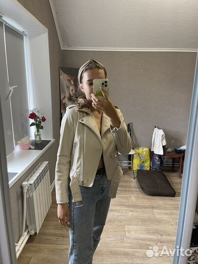 Кожаная куртка косуха zara