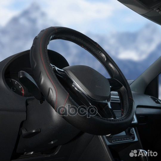 Оплётки на руль искусст. кожа. рельефная. черная