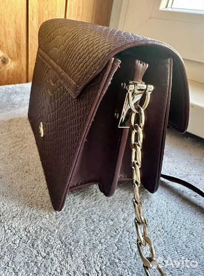 Сумка бордо кожанная