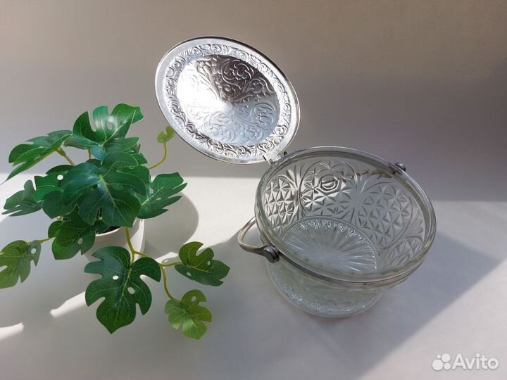 Сахарница конфетница СССР стекло