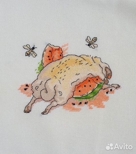 Вышитые Мопсы