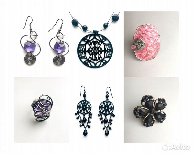 Бижутерия кольца, серьги, ожерелье