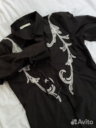 Рубашка с вышивкой и лентами