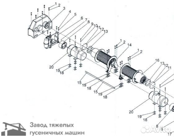 Редуктор 1ц2у лебедки подъема груза дэк-251