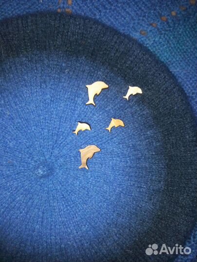 Комплект вязаный: берет+бактус