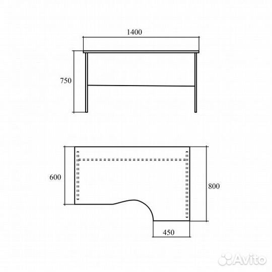 Стол эргономичный Канц ск30.16, правый, 1400*800(6