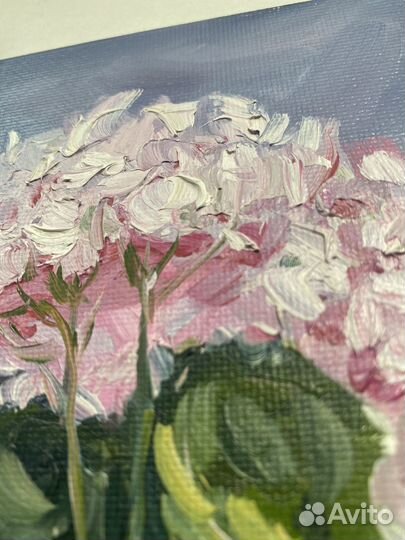 Картина маслом герань цветы натюрморт