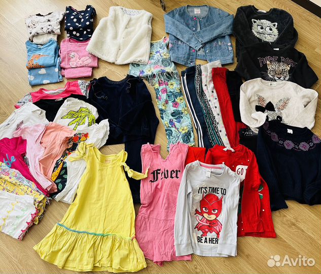 Пакет вещей 116 на девочку Zara, H&M, C&A и тп