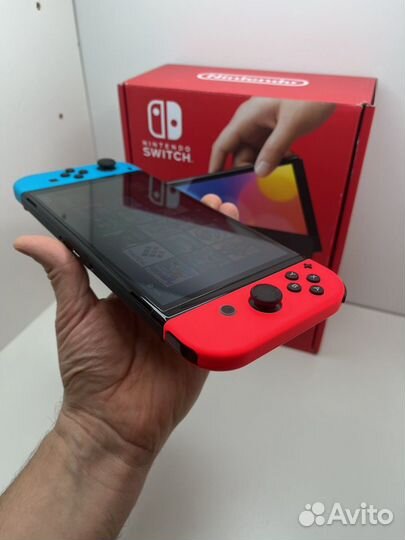 Nintendo switch oled прошитая чип + 256гб + 18 игр