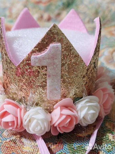 Повязка корона на годик