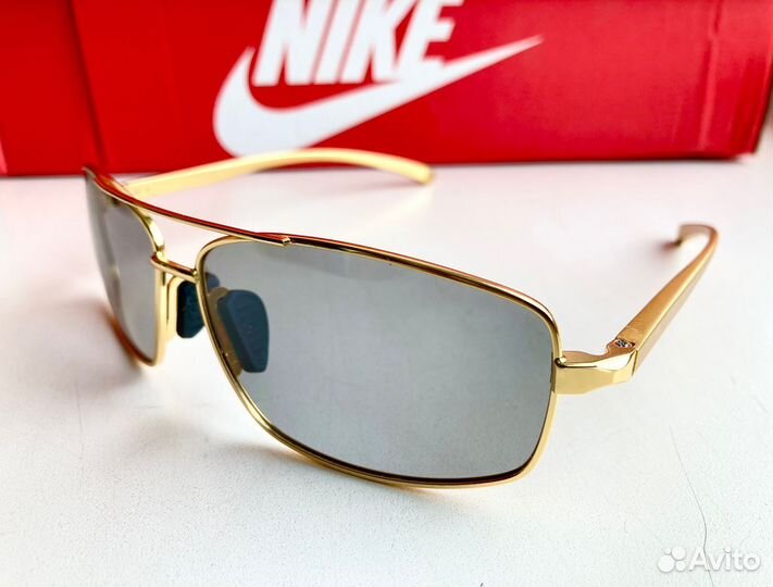 Фотохромные металлические очки Polaroid золотистые