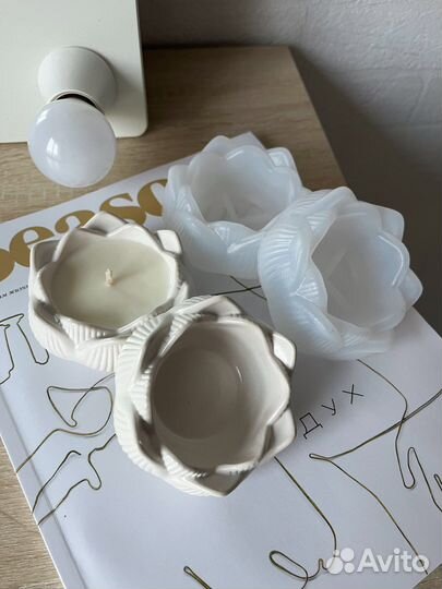 Силиконовая форма / молд/ подсвечник / лотос