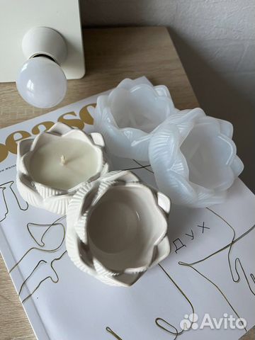 Силиконовая форма / молд/ подсвечник / лотос