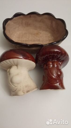 Керамические грибки+ корзинка