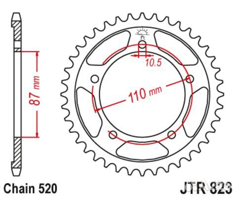 JTR823.49 звезда задняя JT 520