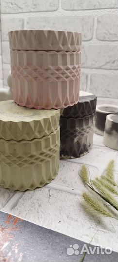 Подарочные наборы из гипса. Интерьер Свечи Зелень