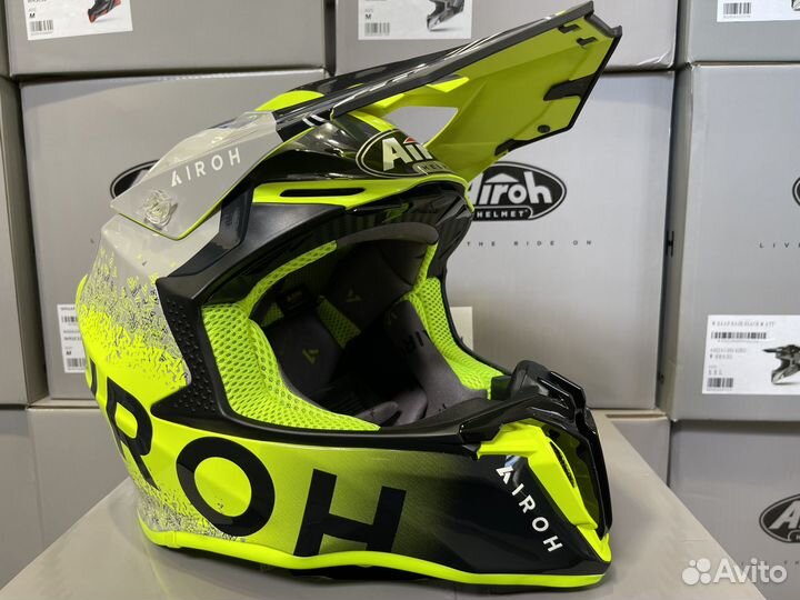 Кроссовый шлем Airoh twist 2.0 BIT yellow gloss