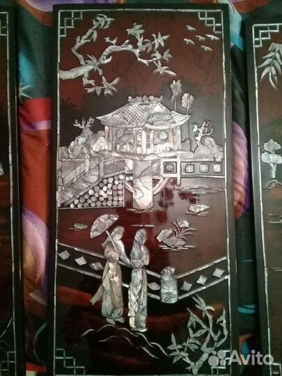 Панно дерево и перламутр