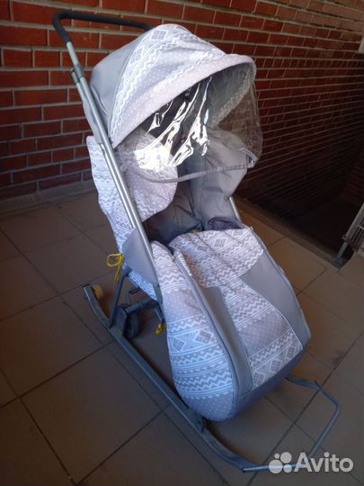 Детские зимние санки с колесами