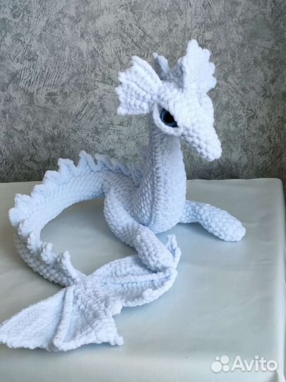 Мягкие вязаные игрушки дракон, корги (ручная раб)