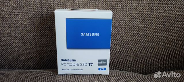 SSD диск Samsung T7 2тб (MU-PC2T0H) синий новый
