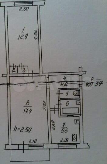 2-к. квартира, 44,1 м², 3/5 эт.
