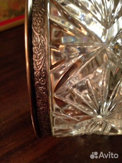 Ваза авторская старинная хрусталь