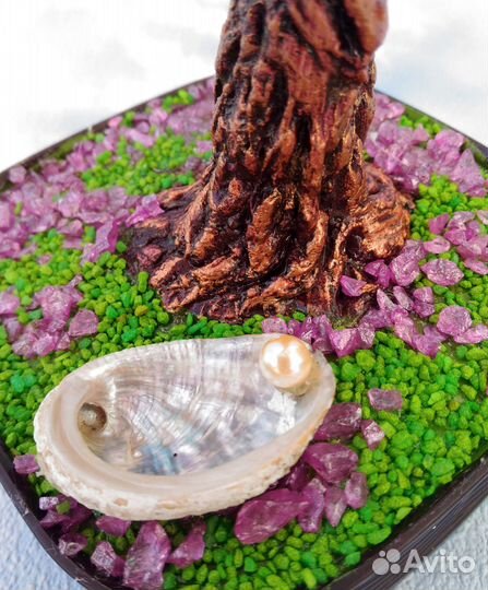 Нежное розовое дерево из бисера. Сакура