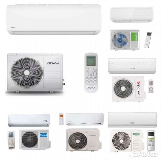 Монтаж кондиционера, на холод и тепло, бризер