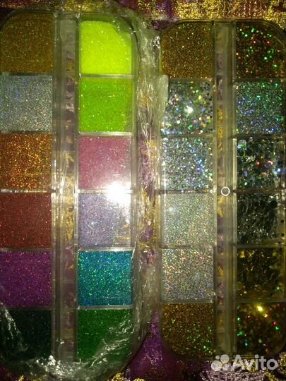 Блестки и слайдеры для маникюра