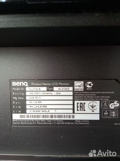 Монитор BenQ XL 2720 Z