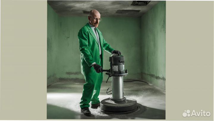 Шлифовка бетона. Шлифовка стен без пыли