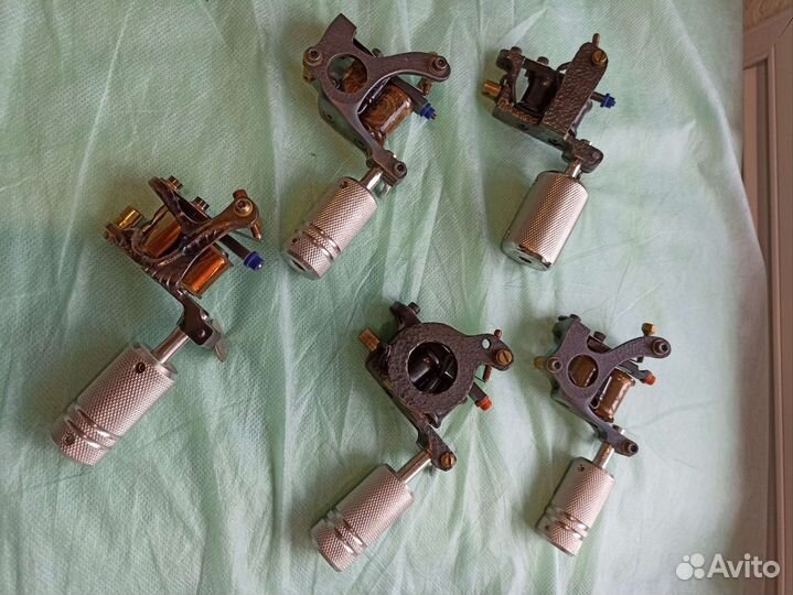 Тату машинки 5шт + держаки из нержавейки