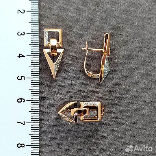 Комплект с фанитами, покрытие золото. р 17, 18