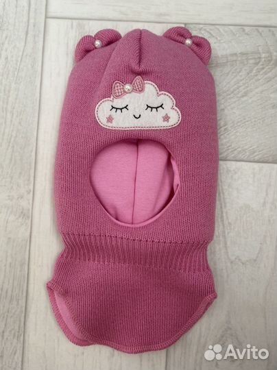 Шапка шлем для девочки зима