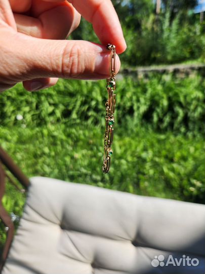 Браслет золотой 585 с изумрудами