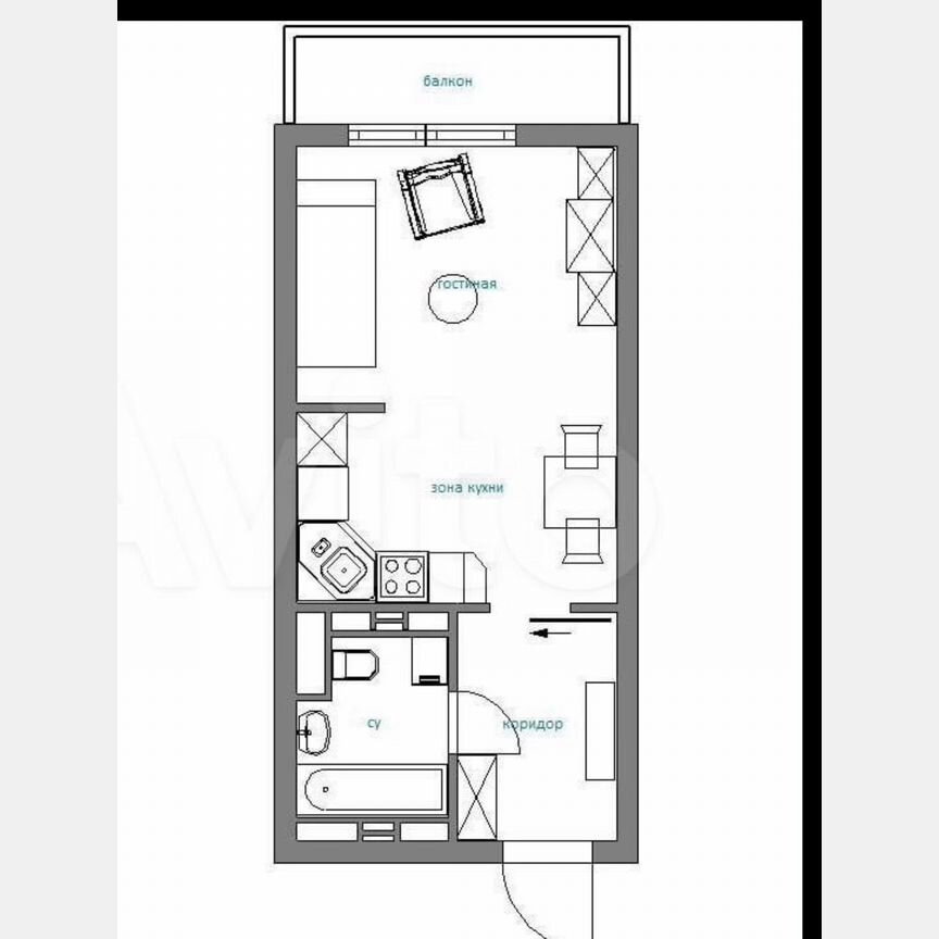 Апартаменты-студия, 26,4 м², 7/18 эт.