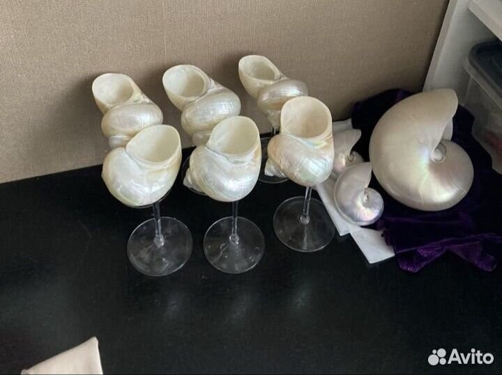 Бокалы ракушка ручной работы
