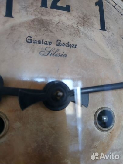 Часы антикварные с боем Густав Беккер (Силезия)