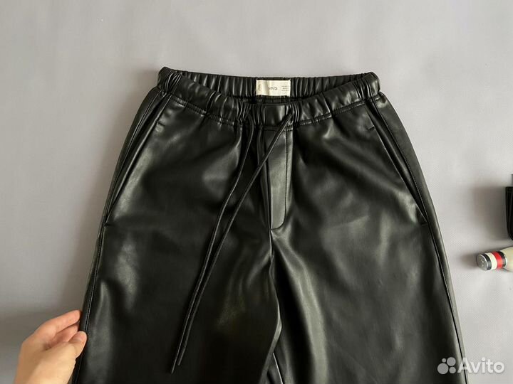 Кожаные брюки женские mango 42 44