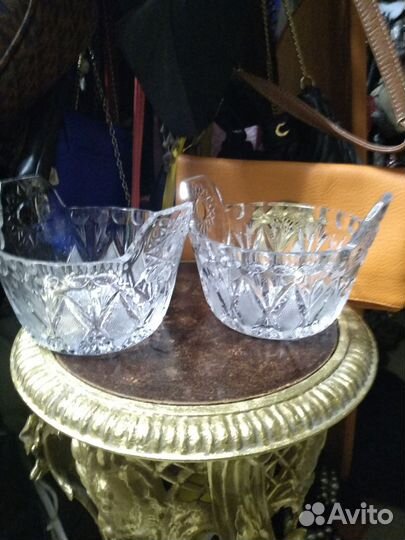 Хрустальная ваза «Ушат». Салатница. Хрусталь СССР