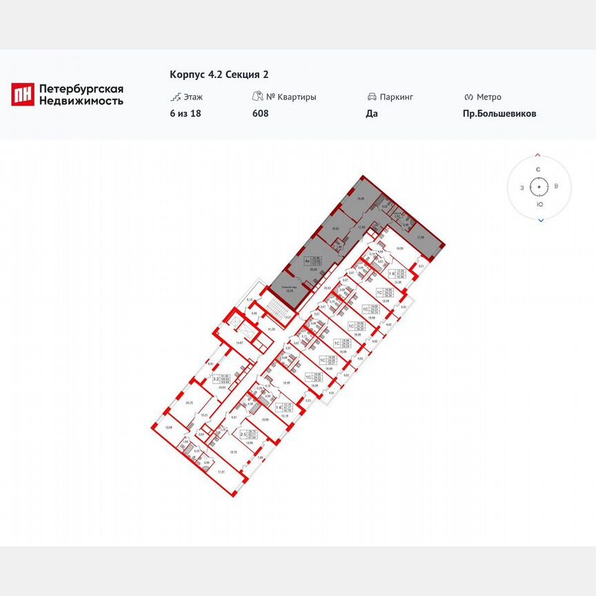 3-к. квартира, 113,6 м², 4/18 эт.
